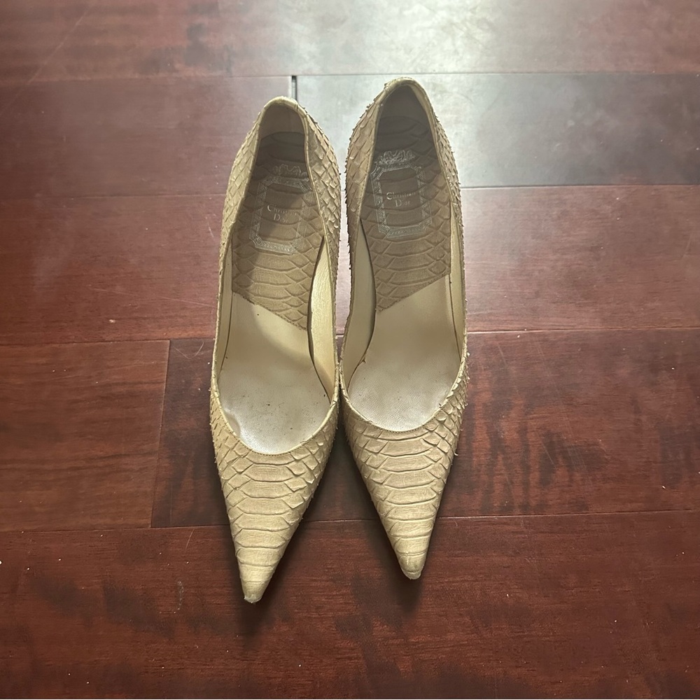 Dior Snakeskin Pointed-Toe Pumps - Picture 2 of 6